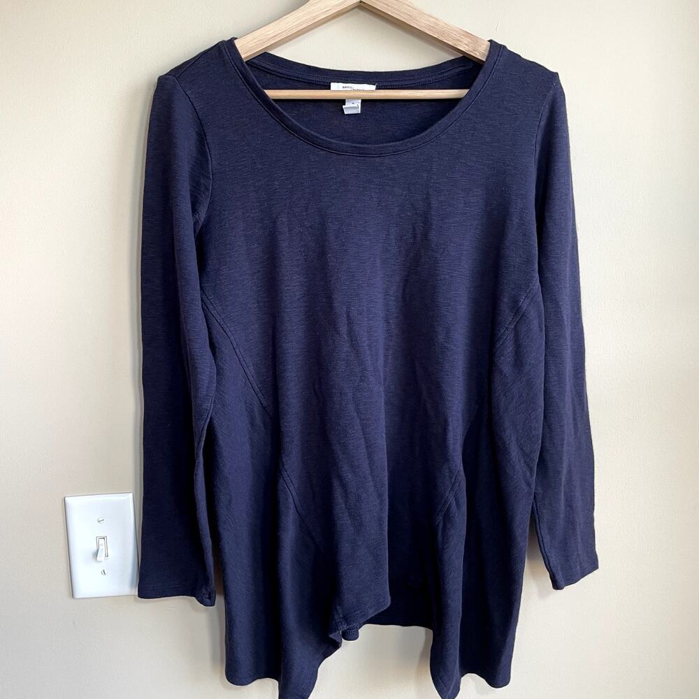Daily ritual navy knit sweater asymetric women's size M casual cotton modal top‎